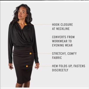BetaBrand Black Surplice Dress